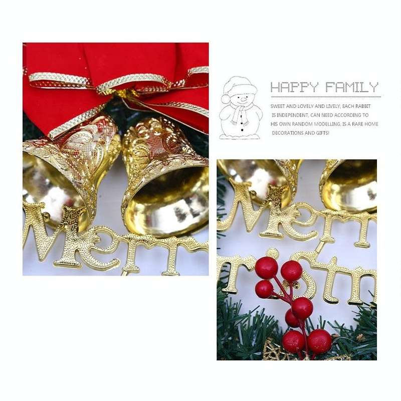Christmas Decoration Wreath Garland Rattan Door Hanging, Specification: Double Clock