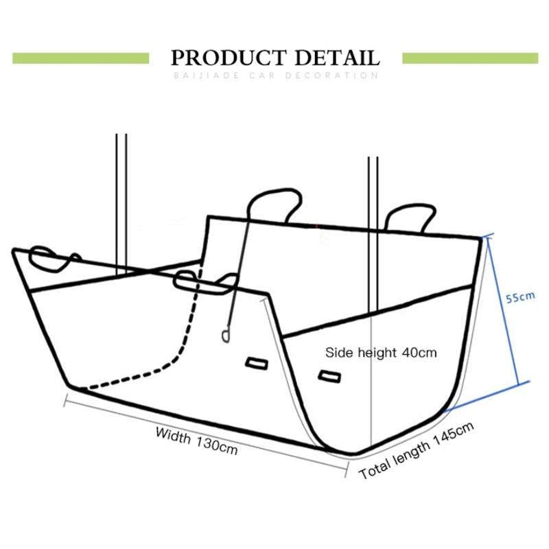 130x145x40cm Car Waterproof Dirt-proof Thickened Rear Seat Pet Mat