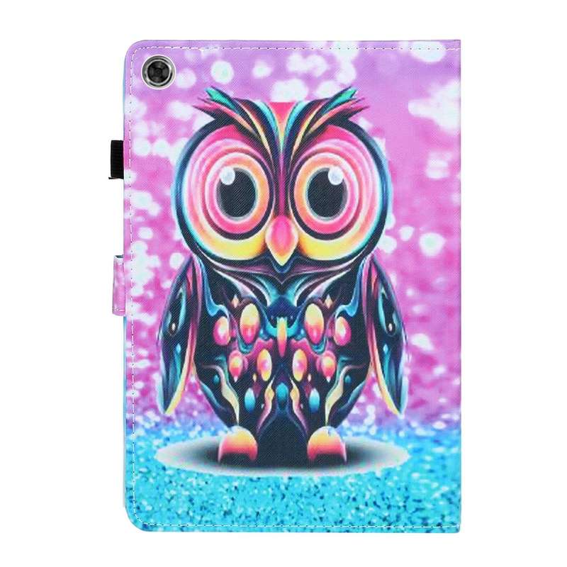 For Lenovo Tab M10 Plus 10.6 3rd Gen 2022 Coloured Drawing Smart Leather Tablet Case(Owl)