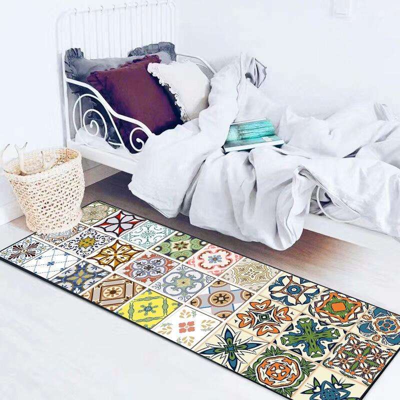 Modern Geometric Kitchen Anti-skid Mat Rugs Carpets, Size:40x60cm+40x120cm
