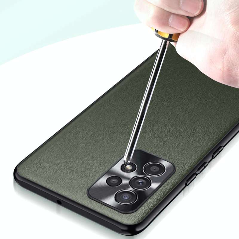 For Samsung Galaxy A73 Plain Skin Leather Phone Case(Black)