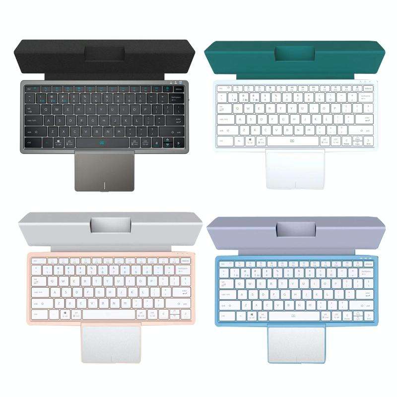 KF8700 78 Keys Hidden Touchpad Portable Tablet Computer Wireless Bluetooth Keypad With PU Leather...