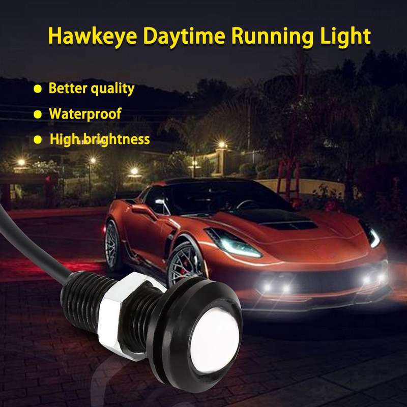 10 PCS 18mm 1.5W DC9-80V Motorcycle Eagle Eye Light Double Lens(Red Light)
