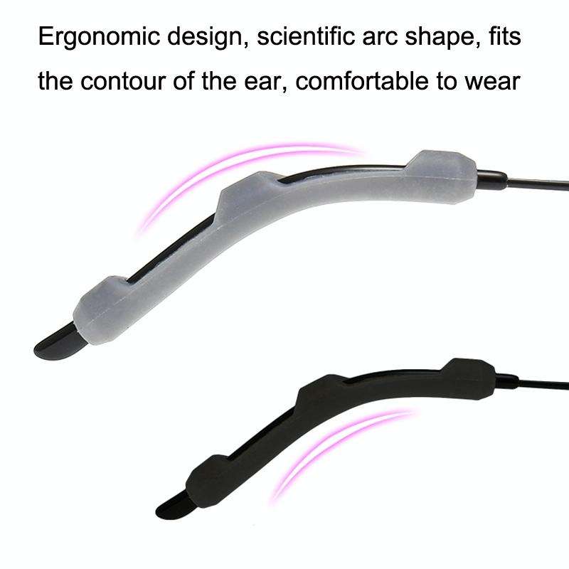 20pairs Silicone Non-Slip Glasses Foot Cover Frame Mirror Leg Decompression Anti-Drop Anti-Allerg...