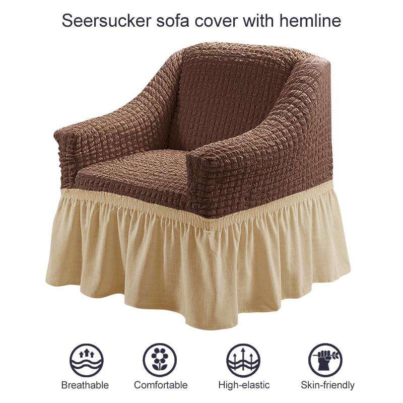 Four Seasons Universal Elastic Full Coverage Skirt Style Sofa Cover, Size: Single S 90-140cm(One-...
