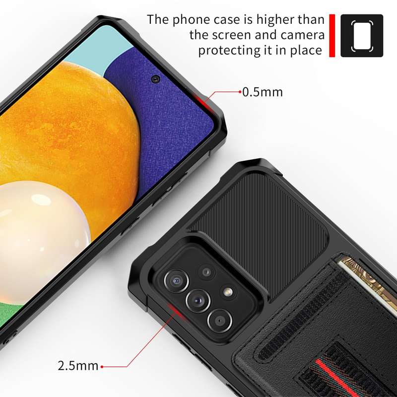 For Samsung Galaxy A53 5G ZM06 Card Bag TPU + Leather Phone Case(Black)