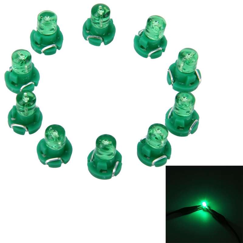 10PCS 2W T3 Wedge Instrument Panel LED Light Dashboard Gauge Cluster Indicator Lamp Bulb(Green Li...