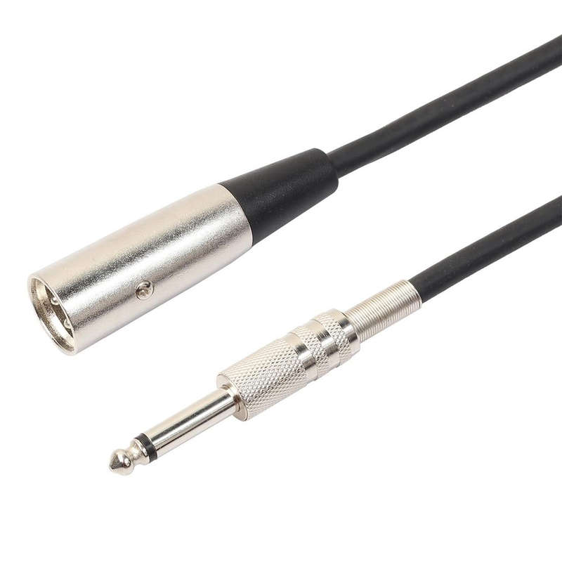 5m XLR 3-Pin Male to 1/4 inch (6.35mm) Mono Shielded Microphone Audio Cord Cable