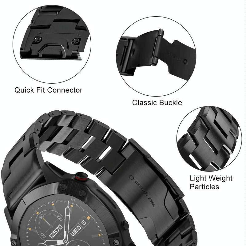 For Garmin Forerunner 935 22mm Titanium Alloy Quick Release Watch Band(Black)