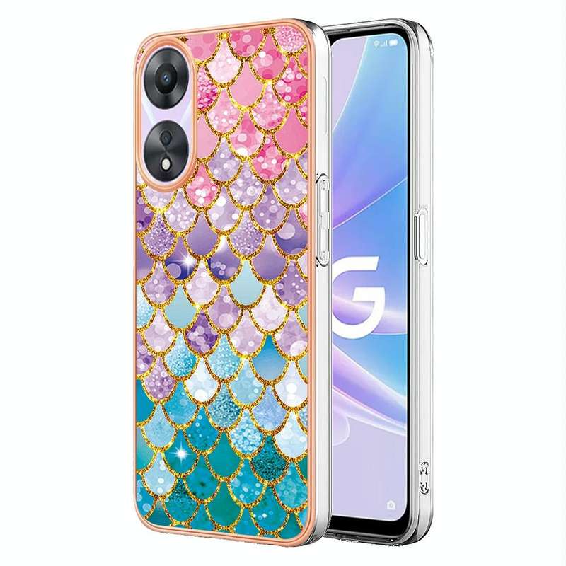 For OPPO A78/A58 Electroplating IMD TPU Phone Case(Colorful Scales)