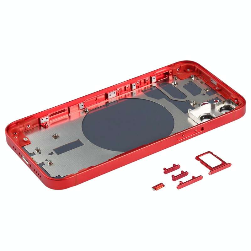 Back Housing Cover with SIM Card Tray & Side  Keys & Camera Lens for iPhone 12 mini(Red)