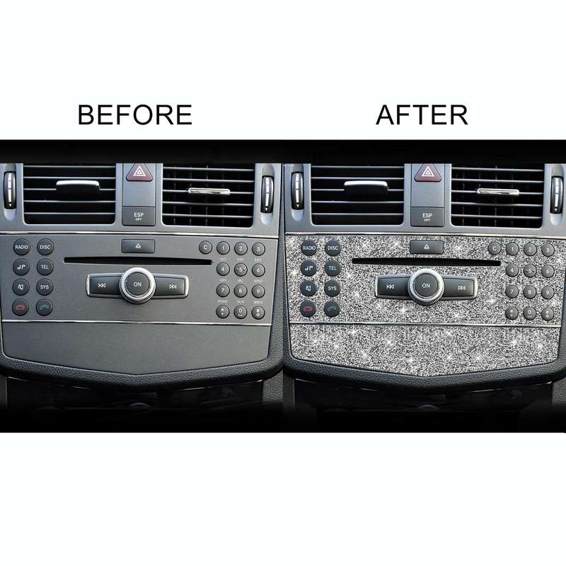 For Mercedes-Benz C-class W204 2007-2010 Car Central Control Panel A Diamond Decorative Sticker, ...