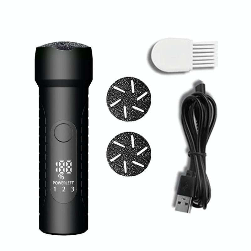 Electric Foot File Pedicure Kit Waterproof Feet Callus Remover, Spec: Matte Black