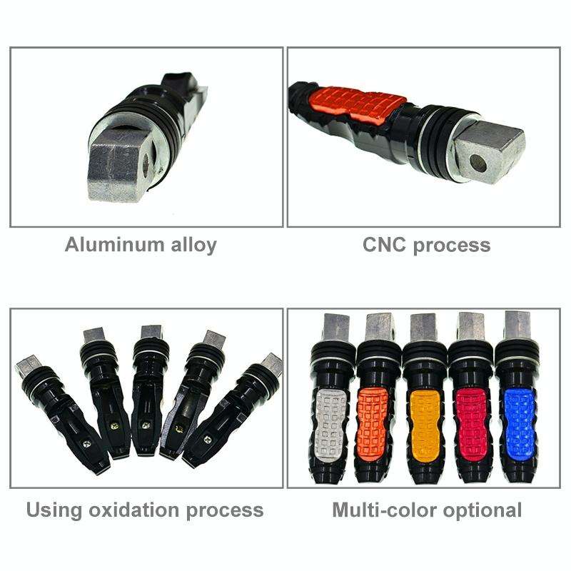 Universal Motor Bike Footpegs Foot Rests Rear Pedals Set Motorcycle Modification Accessories(Red)