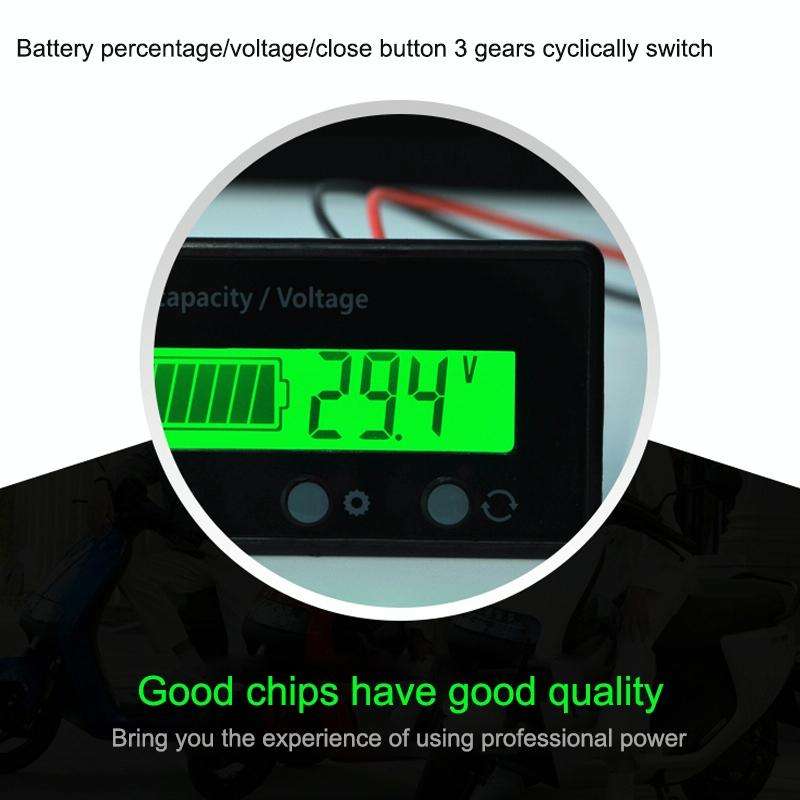 H6133 12V-84V Lead-acid Battery Voltage Tester Percentage Voltmeter Gauge Lithium Battery Status ...