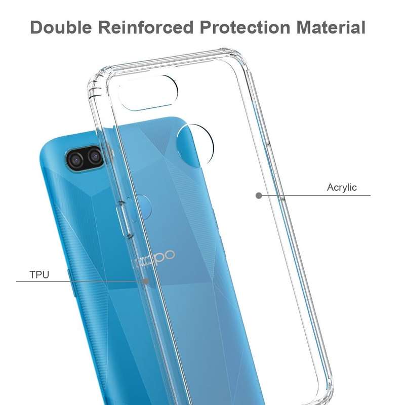 For OPPO A12 Shockproof Scratchproof TPU + Acrylic Protective Case(Black)