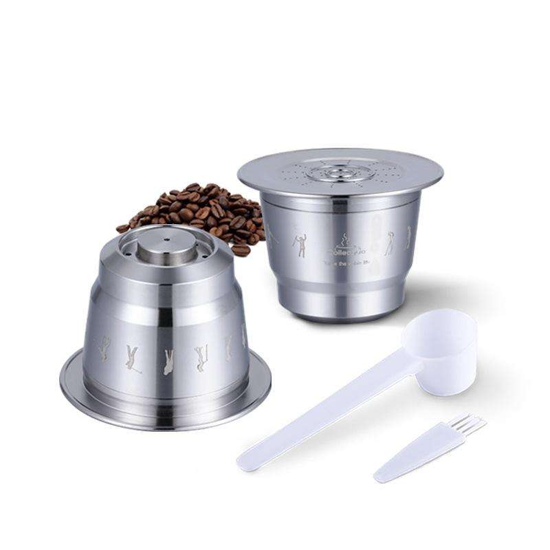 Reusable Stainless Steel Coffee Capsules with Multiple Filling Coffee Filters(Silver)