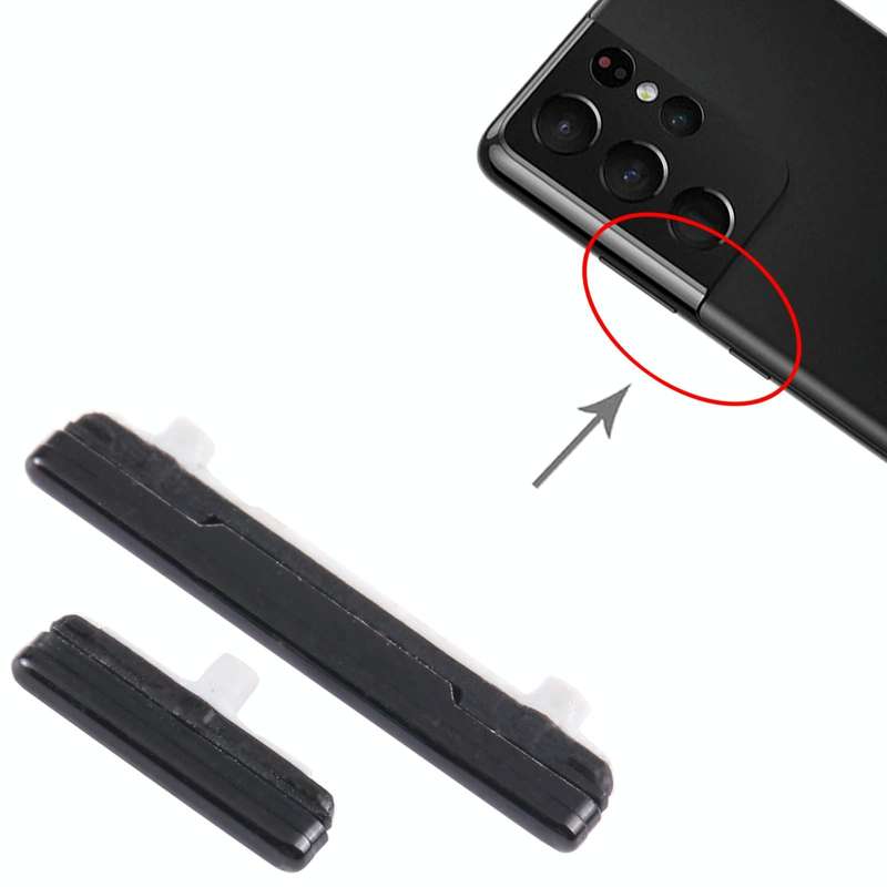 For Samsung Galaxy S21 Ultra 5G SM-G998 10pcs Power Button + Volume Control Button(Black)