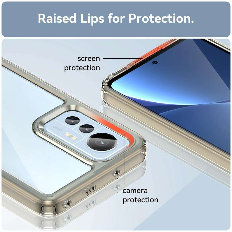 For Xiaomi 12 Lite Colorful Series Acrylic + TPU Phone Case(Transparent Black)