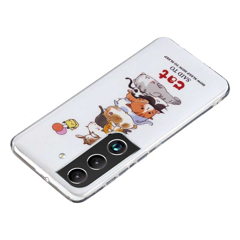 For Samsung Galaxy S22 5G Luminous TPU Protective Phone Case(Cats)