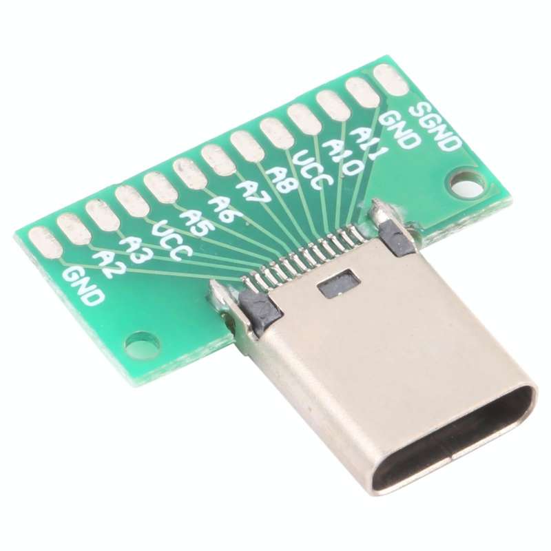 Double-sided Positive and Negative Type C Female Test Board USB 3.1 with PCB 24pin Welded