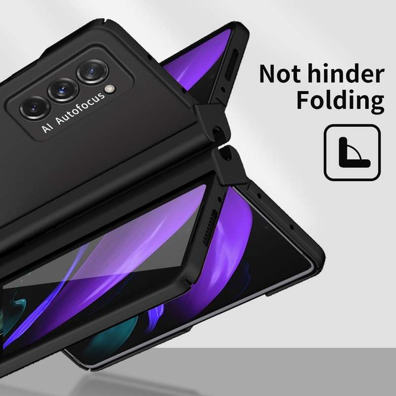 For Samsung Galaxy Z Fold2 5G Macaron Hinge Phone Case with Stylus Pen Fold Edition & Protective ...