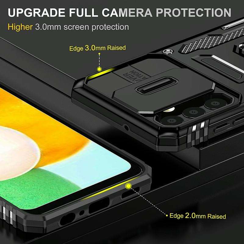 For Samsung Galaxy A13 5G Armor PC + TPU Camera Shield Phone Case(Black)
