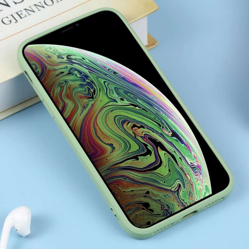 For iPhone X / XS Liquid Silicone Full Coverage Shockproof Magsafe Phone Case(Green)