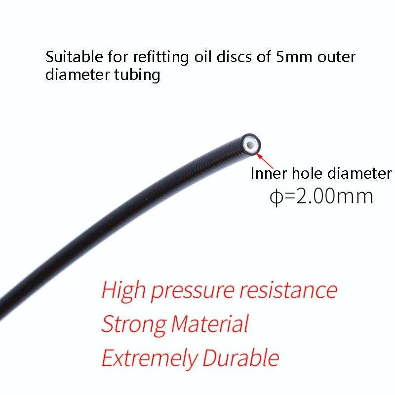 TRLREQ Mountain Bike Brake Tube 5mm Hydraulic Oil Disc Oil Brakes Braided Tube, Length: 3 PCS 1m ...
