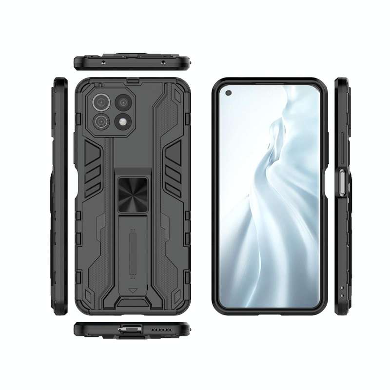 For Xiaomi Mi 11 Lite Supersonic PC + TPU Shock-proof Protective Case with Holder(Black)