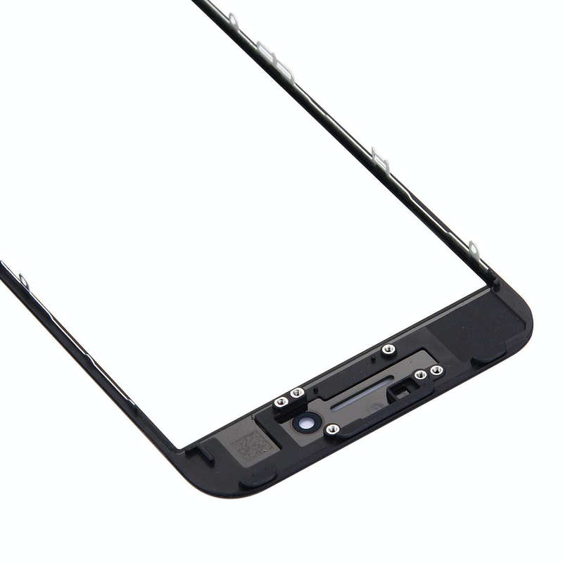 Front Screen Outer Glass Lens with Front LCD Screen Bezel Frame for iPhone 7 (Black)