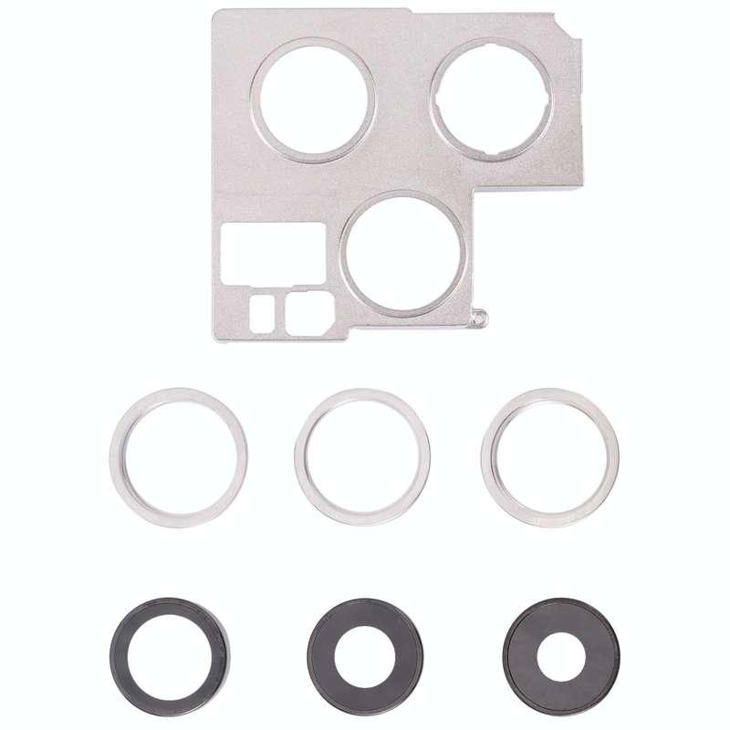 Camera Lens Cover With Retaining Bracket for iPhone 13 Pro(Silver)
