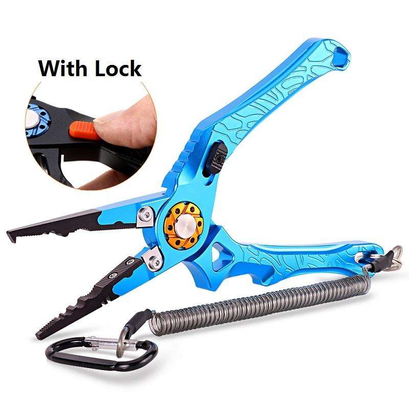 Multifunctional Open-Loop Lead-Pressing Fishing Pliers With Lock(Red)