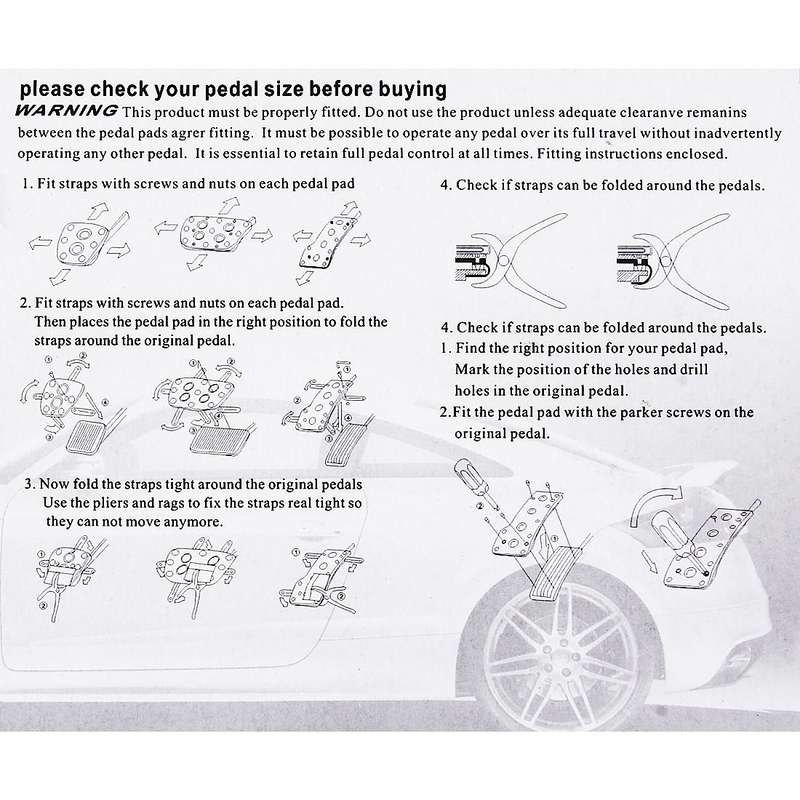 CS-322 2 in 1 Non-Slip Manual Car Truck Pedals Foot Brake Pad Cover Set