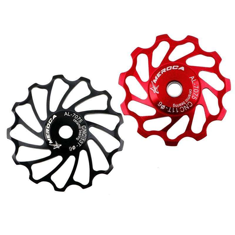 MEROCA Ceramic Bearing Mountain Bike Guide Wheel(13T Black)