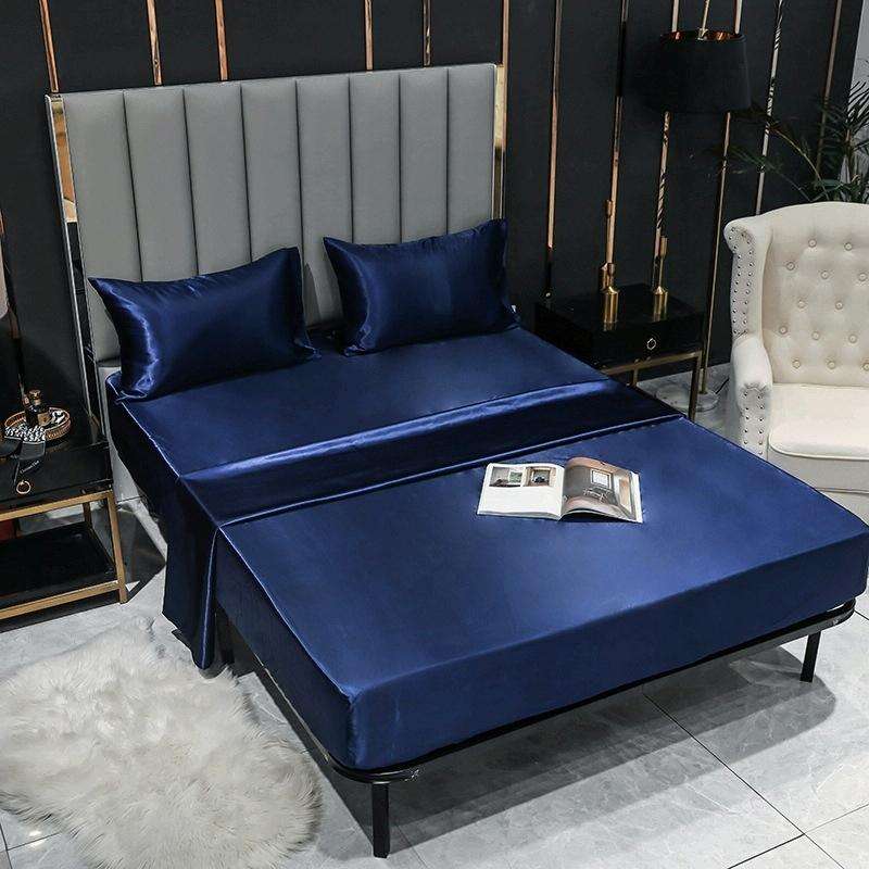 2 Pairs Ice Silk Pillowcase Home Textile Bedding, Size: 50x90cm(Black)