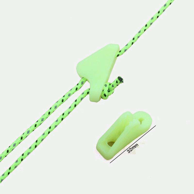10 PCS Outdoor Luminous Rope Buckle Fluorescence Tent Triangle Buckle Alert Reminder Accidental D...