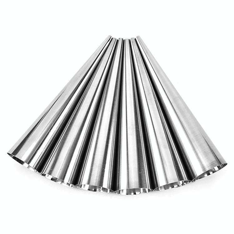 5 PCS Cone Roll Moulds Stainless Steel Spiral Nozzle Croissants Pastry Cream Horn Cake Mold(Small...