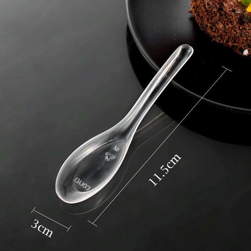 60pcs /Pack DY-103 Disposable PP Plastic Soup Spoon Packed Takeaway Scoop(White)