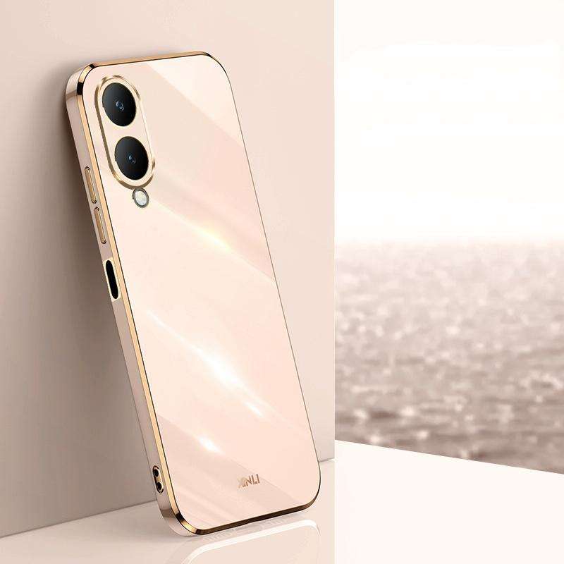 For vivo Y17S 4G XINLI Straight Edge 6D Electroplate TPU Phone Case(Pink)