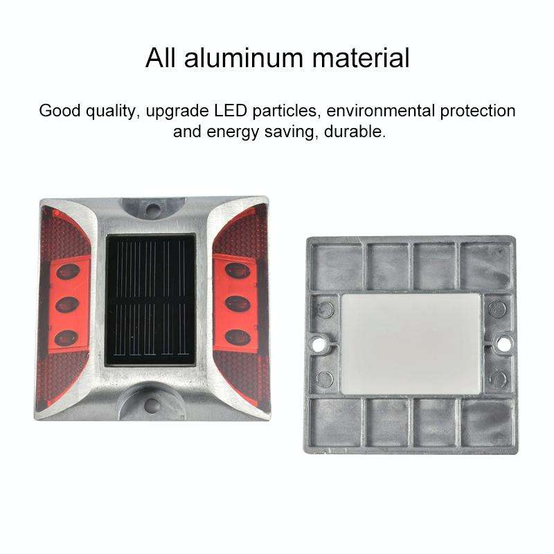 Solar Square Road Stud Light Car Guidance Light Road Deceleration Light, Constantly Bright Versio...