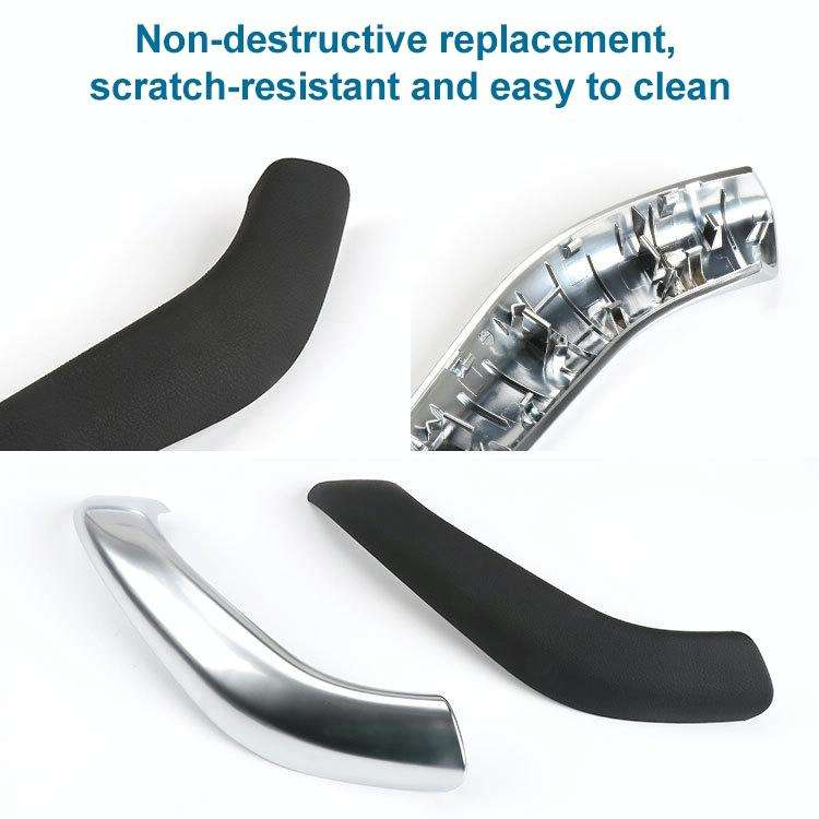 1 Pair Car Inside Doors Handle Pull Trim Cover 51417417513 for BMW X1 2016-, Left Driving (Carbon...