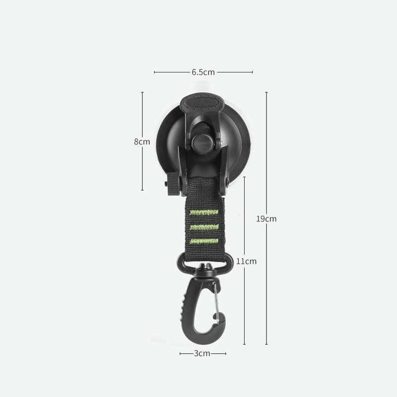 3 PCS Car Tent Suction Cup Home Users Outside Travel Portable Suction Cup Hook Round Carabiner(Red)