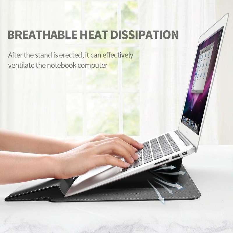 4 in 1 Universal Laptop Holder PU Waterproof Protection Wrist Laptop Bag, Size: 17 inch(Navy Blue)