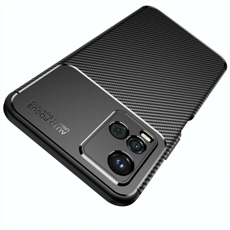For vivo Y33S Carbon Fiber Texture Shockproof TPU Case(Black)