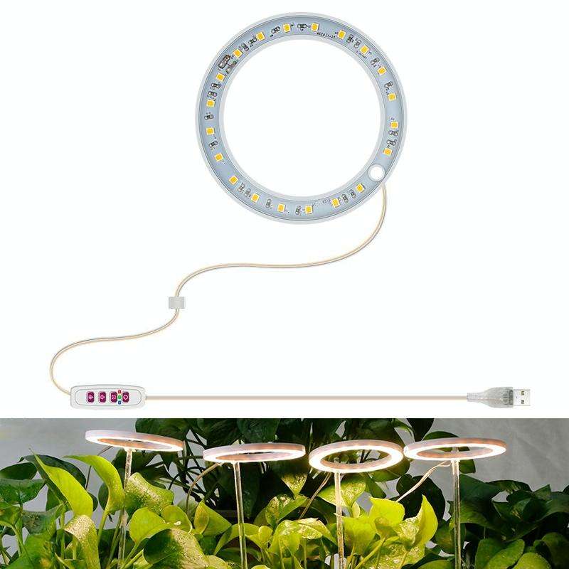 LED Plant Growth Lamp Full Spectroscopy Intelligent Timing Indoor Fill Light Ring Plant Lamp, Pow...