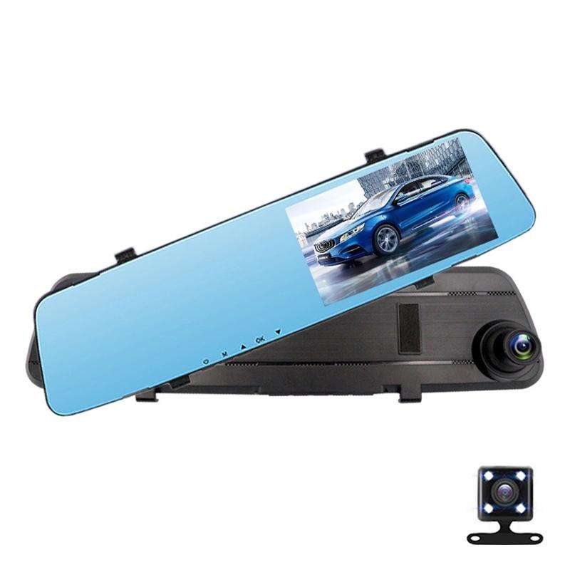 4.3 inch Car Rearview Mirror HD Night Vision Double Recording Driving Recorder DVR Support Motion...