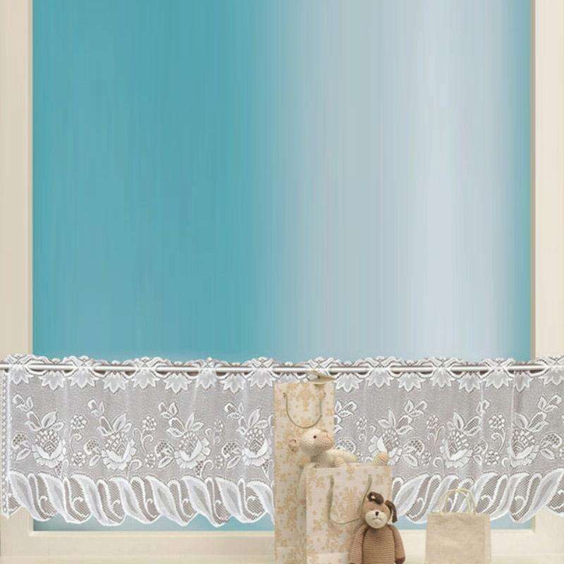 White Translucent Coffee Curtain Tulle Lace Sheer Warp Knitted Jacquard Curtains Bedroom Curtains...
