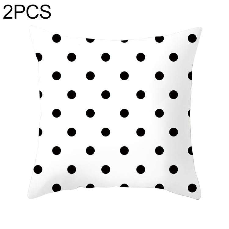2 PCS Black and White Simple and Modern Geometric Abstract Decorative Pillowcases Polyester Throw...