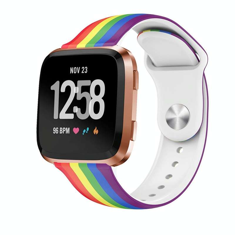 For Fitbit Versa 2 / Lite 22mm Reverse Buckle Printed Silicone Watch Band(Starry Sky)